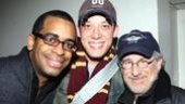 Steven Spielberg and Hugh Jackman Go Green at Shrek the Musical – Steven Spielberg – Daniel Breaker – John Tartaglia