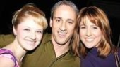 Lovely former cast ladies Hayley Podschun and Alli Mauzey pile in for a melodious trio shot with musical director Lon Hoyt.