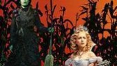 Marcie Dodd as Elphaba and Alli Mauzey as Glinda in Wicked.
