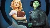 Alli Mauzey as Glinda and Nicole Parker as Elphaba in Wicked.