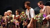 Curtain call bouquets brighten up the costumes of Desire’s Daniel Stewart Sherman, Brian Dennehy, Carla Gugino, Pablo Schreiber and Boris McGiver. 