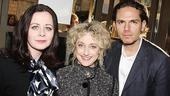Having recently wrapped her turn as Madame Morrible in the San Francisco production of Wicked, Carole Kane enjoys a night on Broadway with Geraldine Hughes and Paul Anthony Stewart.