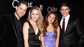 Carrie cast members Ben Thompson, Jeanna De Waal, Christy Altomare and Derek Klena get decked out for opening night.