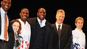 Magic.Bird Opening Night – Robert Manning Jr. – Deirdre O’Connell - Kevin Daniels – Magic Johnson– Larry Bird - Tug Coker 