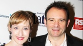 Married Matilda couple Lauren Ward (who plays Miss Honey) and director Matthew Warchus beam on the red carpet. 