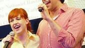 Celina Carvajal, who recently joined the cast as leading lady Sarah,duets with title star Nick Cordero.