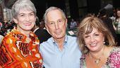 Hizzoner gets between Broadway League chair Nina Lannan and executive director Charlotte St. Martin.