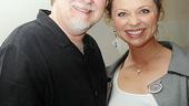 Director Roger Bean gets a visit from one of off-Broadway's original Wonderettes, Kristen Beth Williams.