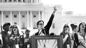 Hair at the National Equality March - Gavin Creel at podium