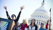 Hair at the National Equality March - Gavin Creel soundcheck