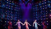Margaret Hoffman as Michelle Morris, Syesha Mercado as Deena Jones and Adrienne Warren as Lorrell Robinson in Dreamgirls.
