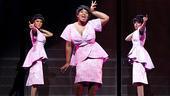Syesha Mercado as Deena Jones, Moya Angela as Effie White and Adrienne Warren as Lorrell Robinson in Dreamgirls.