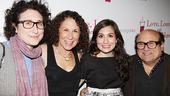 November 2009 cast of Love, Loss – Gracie DeVito - Rhea Perlman –Lucy DeVito – Danny DeVito