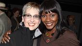 Former Miss America Ericka Dunlap congratulates Ragtime director/choreographer Marcia Milgrom Dodge.