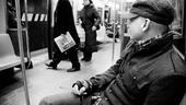 ...and Cerveris is on the move himself, hopping a train downtown for a rehearsal at Rivington Studio.