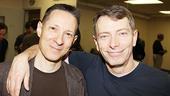 Playwright Jon Marans greets one of&nbsp;his show's newest additons, recent The 39 Steps&nbsp;stand-out Arnie Burton.