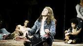Hair Replacement Cast Rehearsal – Kyle Riabko cross-legged
