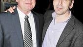 Playwright Andrew Bovell arrives for the opening night party with his director, David Cromer.