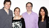 Adam Rapp is joined by the Vineyard Theatre execs who will produce his new play: executive director Jennifer Garvey-Blackwell, artistic director Douglas Aibel and associate artistic director Sarah Stern.