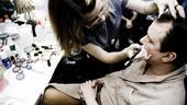 Douglas Hodge Backstage at La Cage – makeup artist