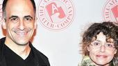 Photographer Amy Arbus steps in front of the lens to get a souvenir snapshot with Tony Award nominee David Pittu.