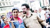 Mere hours after arriving in New York City, Dustin Diamond is already part of the theater community, bonding with one of La Cage aux Folles’ fiercest street hawkers. 