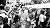 Dustin Diamond is a natural with the fans at TKTS. “What show are you seeing?” he asks one. “Fela!” they answer. Diamond pauses. “What’s Fela!?”