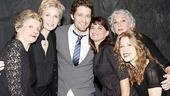 Jane Lynch doesn't get to keep a visitor like Matthew Morrison all to herself. Mary Louise Wilson, Mary Birdsong, Tyne Daly and Lisa Joyce all crowd in for a group shot.