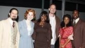 Amazing Race finalists Ericka Dunlap and Brian Kleinschmidt get between Ragtime stars Robert Petkoff (Tateh), Christiane Noll (Mother), Valisia Lekae (an understudy in as Sarah) and Quentin Earl Darrington (Coalhouse).