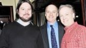 Another Pain and the Itch alum, Christopher Evan Welch, greets Clybourne Park star Frank Wood and Reed Birney of PH&rsquo;s fall hit Circle Mirror Transformation.