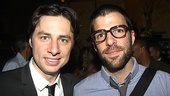 Same first name, two hotly anticipated off-Broadway plays. Trust’s Zach Braff rubs elbows with Zachary Quinto, who starts in Angels in America beginning September 14.