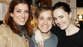 After the show, T.R. Knight welcomes two special visitors to his dressing room: former Grey’s Anatomy co-stars Kate Walsh and Melissa George.