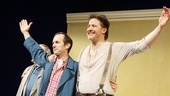 Onstage best friends Denis O’Hare and Brendan Fraser greet the adoring audience.