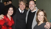 Author, author! The award-winning team of writer Marcy Heisler (l.) and composer Zina Goldrich (r.) celebrates opening night with Dear Edwina director Timothy McDonald and choreographer Steven G. Kennedy.