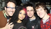 American Idiot director Michael Mayer and show stars Rebecca Naomi Jones, Billie Joe Armstrong and John Gallagher Jr. are all smiles on this exciting night.