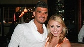 Meredith Miles, who plays Babe, poses with ensemble member Julius Anthony Rubio on opening night.