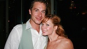 Nathan Madden and Kate Olsen, both understudies in Come Fly Away, are happy to share an opening-night hug.