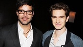 Nominees Ricky Martin (Evita) and Andrew Garfield (Death of a Salesman) catch up at the luncheon.