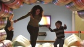 Les Miz by night; le fun by day! Carlson-Goodman has a ball with Gray, the son of Les Miz's resident director Michael O’Donnell, at the Children’s Museum of Pittsburgh.