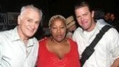 Hairspray's Dick Latessa & Clarke Thorell flank Rent's Frenchie Davis.