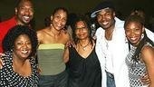 Author Walker surrounded by Color Purple stars (L-R) NaTasha Yvette Williams, Alton Fitzgerald White, Elisabeth Withers-Mendes, Chaz Lamar Shepherd and Darlesia Cearcy.