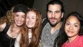 The solidly-named Steel Burkhardt poses with three lovely ladies from the show: Kacie Sheik, Allison Case and Karen Olivo.