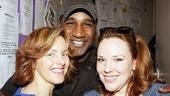 Look who else is here! Little Mermaid star Norm Lewis, who played Alice Ripley’s suitor in Side Show, joins Ripley and Skinner backstage.