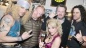 Having &ldquo;Nothing But a Good Time,&rdquo; Ferguson and Stonestreet flash some rocker horns with Rock leads James Carpinello, Emily Padgett and Constantine Maroulis.
