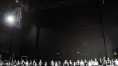 Billy Elliot Ballet Girls Open Call – b&w girls lined up on stage