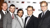 The dashing Bloody men: Darren Goldstein, Bryce Pinkham, Ben Steinfeld, Lucas Near-Verbrugghe and Jeff Hiller. 