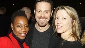 Cheering the Angels crew are actors Marianne Jean-Baptiste, Matthew Rauch (currently in The Merchant of Venice) and Linda Emond.