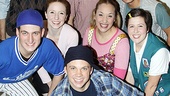 A happy group portrait of the Dear Edwina cast. Top row: Martin Landry, Noah Zachary and Robin Lai. In front: Jared Picone, Katie Whetsell, David McDaniel, Beth Cheryl Tarnow (Edwina) and Judith Dry.