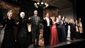 The 12-person cast lines up for its curtain call. 