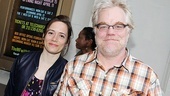 LAByrinth Theater Company co-founder Philip Seymour Hoffman (with his longtime love, Motherf**ker costume designer Mimi O’Donnell) is thrilled about the Broadway debut of frequent collaborator Stephen Adly Guirgis.